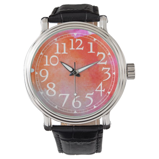 Reloj De Pulsera Acuarela Gran Número Observaciones de la Escritura (Anverso)