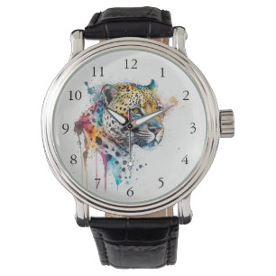 Reloj De Pulsera Acuarela jaguar