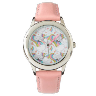 Reloj De Pulsera Acuarela linda del unicornio