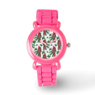 Reloj De Pulsera acuarela Red Cardinal Bird