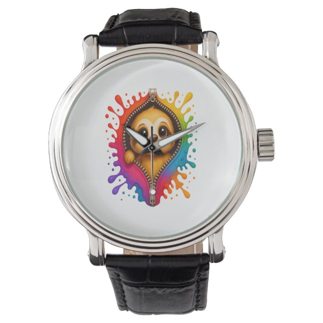 Reloj De Pulsera Acuarela Sloth (Anverso)