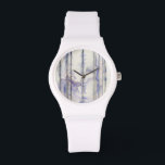 Reloj De Pulsera Acuarela Violet Free Expression<br><div class="desc">Este increíble trabajo de expresión de Jennifer Goldberger es una acuarela violeta llena de vida. Las líneas negras corren verticalmente en la pieza, y las gotas violetas se extienden de ellas como olas en un lago. Una impresión maravillosa que le iría bien a una serie de productos de Zazzle. ¡Elige...</div>