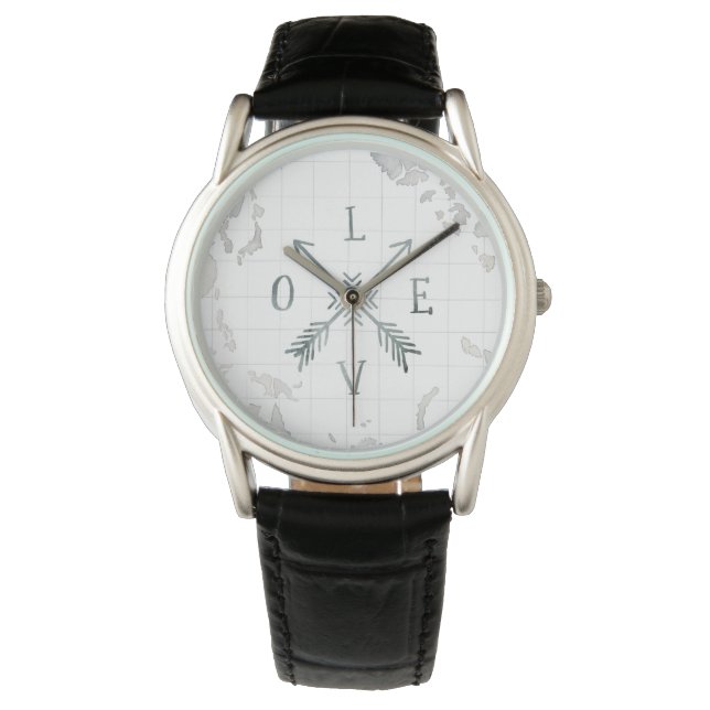 Reloj De Pulsera Acuarela Wanderlust Adventure III | Amor (Anverso)
