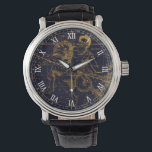 Reloj De Pulsera Acuario de oro azul vintage Constelación zodiaca<br><div class="desc">Inspirado en el "Atlas Celestial" de Alexander Jamieson en 1822, que es una colección de gráficos estelares vintage ilustrados, el diseño presenta la Constelación Zodiaca Aquarius (El portador de agua) en oro con un fondo azul marino oscuro. Gran regalo para los que nacen bajo el signo Aquarius Zodiac. (21 de...</div>