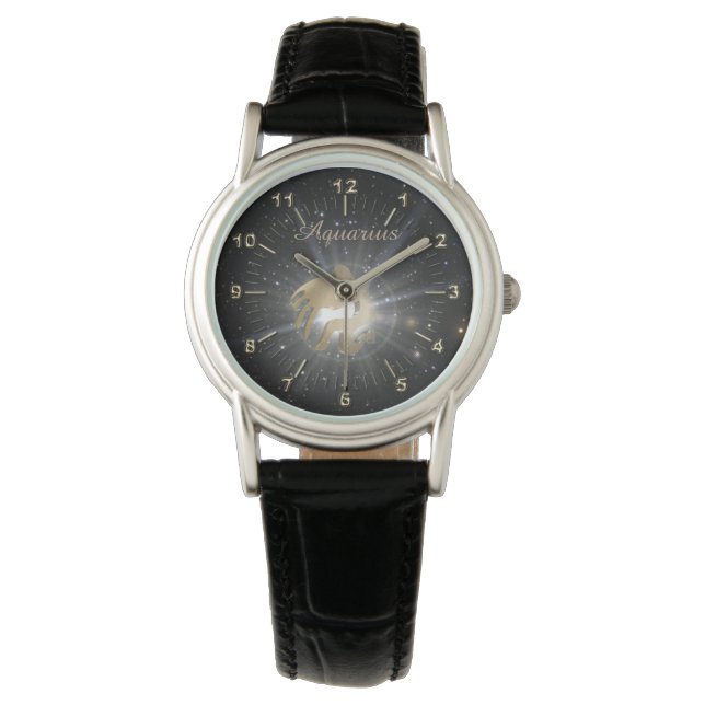 Reloj De Pulsera Acuario de oro brillante (Anverso)