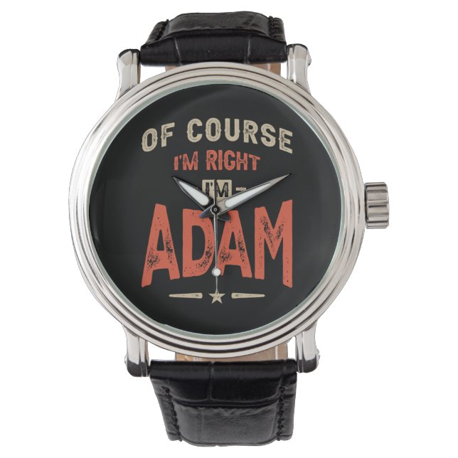 Reloj De Pulsera Adam Name Funny Personalized Birthday Adam (Anverso)