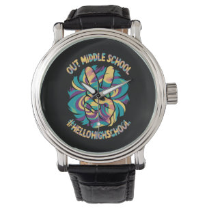 Reloj De Pulsera Adiós a la escuela intermedia Hola Escuela Secunda