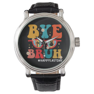 Reloj De Pulsera Adiós Hermano Maestro Feliz Último Día de Escuela 