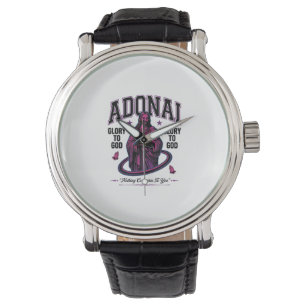 Reloj De Pulsera Adonai Gloria a Dios Diseño Vectorial Cristiano Vi