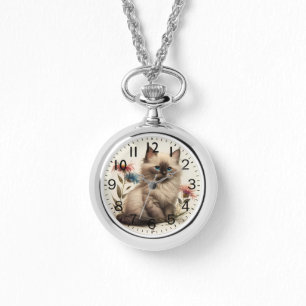 Reloj De Pulsera Adorable acuarela Birman Kitten Print