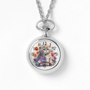 Reloj De Pulsera Adorable acuarela Escocia Fold Kitten Print