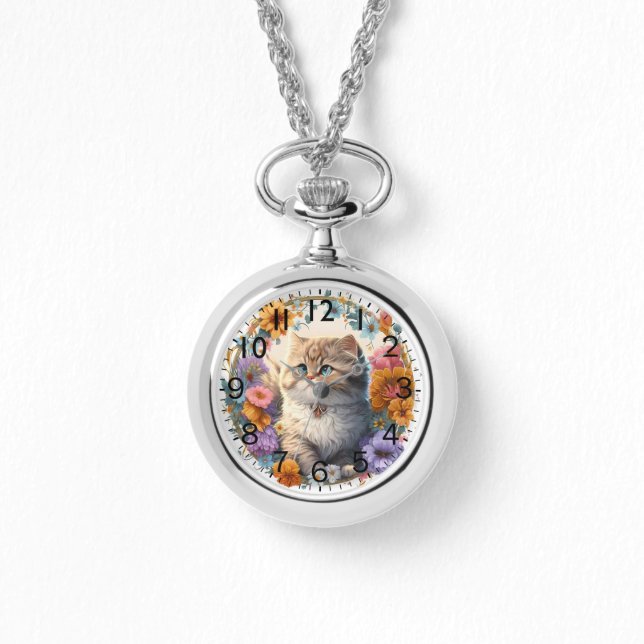 Reloj De Pulsera Adorable acuarela Impresión persa de gatitos (Anverso)