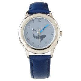 Reloj De Pulsera Adorable azul bajo el mar nombre de tiburón ballen