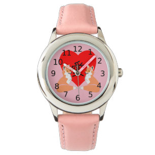Reloj De Pulsera Adorable Fox Personalizado Love Heart