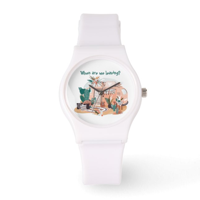 Reloj De Pulsera Adorables bohemias "¿Cuándo nos vamos?" Camper (Anverso)