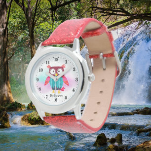 Reloj De Pulsera adorables búho añaden nombre Watch