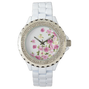 Reloj De Pulsera Adorables Flores De Niña De Colores Brillantes En
