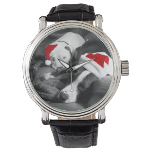 Reloj De Pulsera adormecedores cachorros pitbull adorables navidad 