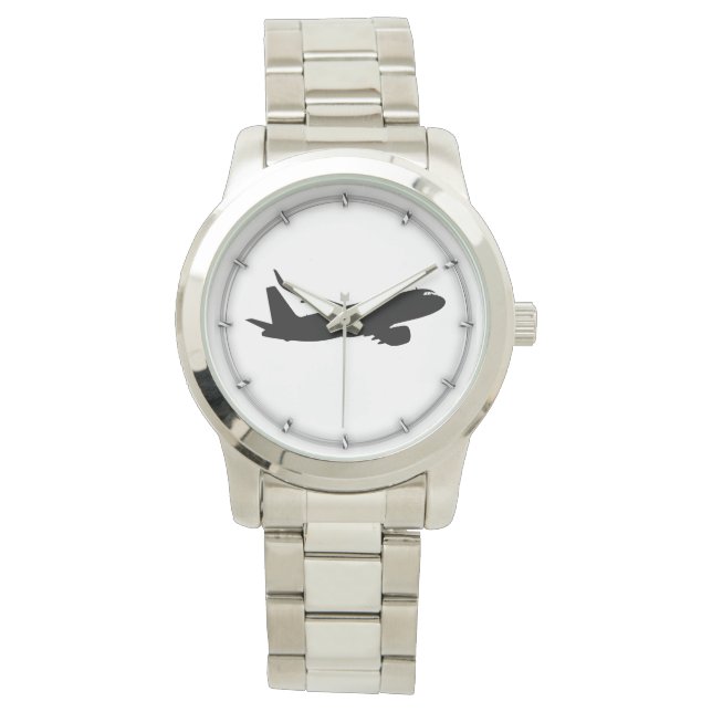 Reloj De Pulsera Aeronave Jet Liner Black Silhouette a personalizar (Anverso)