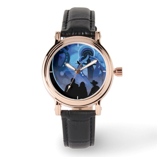Reloj De Pulsera Afiche de viaje espacial retro - Europa de la luna (Anverso)
