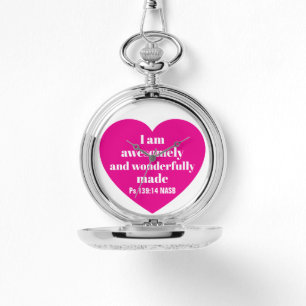 Reloj De Pulsera Afirmación positiva de la Biblia Corazón rosa lind