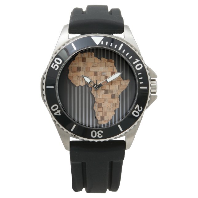 Reloj De Pulsera Africa Watch (mapa de madera) (Anverso)