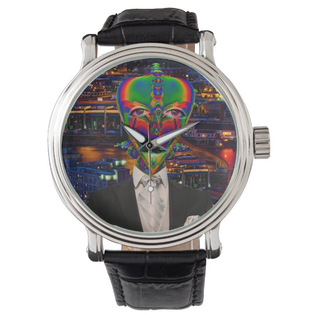 Reloj De Pulsera Afuera de la noche de los extranjeros (Anverso)