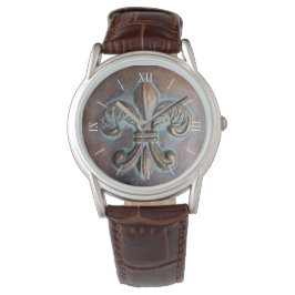 Reloj De Pulsera Aged Look Fleur De Lis