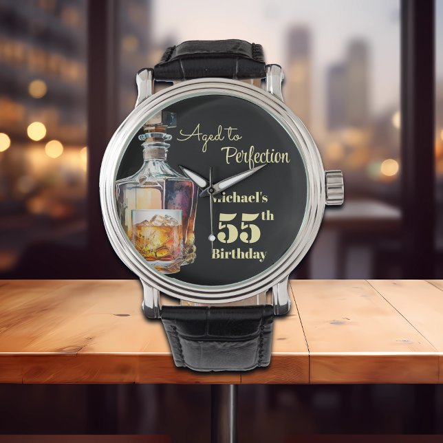 Reloj De Pulsera Aged to Perfection Men's 55th Whiskey Birthday  (Subido por el creador)