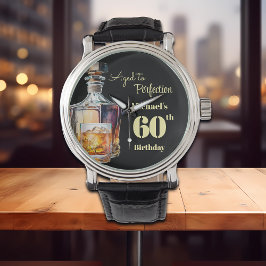Reloj De Pulsera Aged to Perfection Men's 60th Whiskey Birthday 