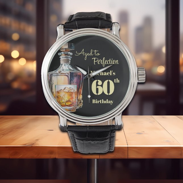 Reloj De Pulsera Aged to Perfection Men's 60th Whiskey Birthday  (Subido por el creador)
