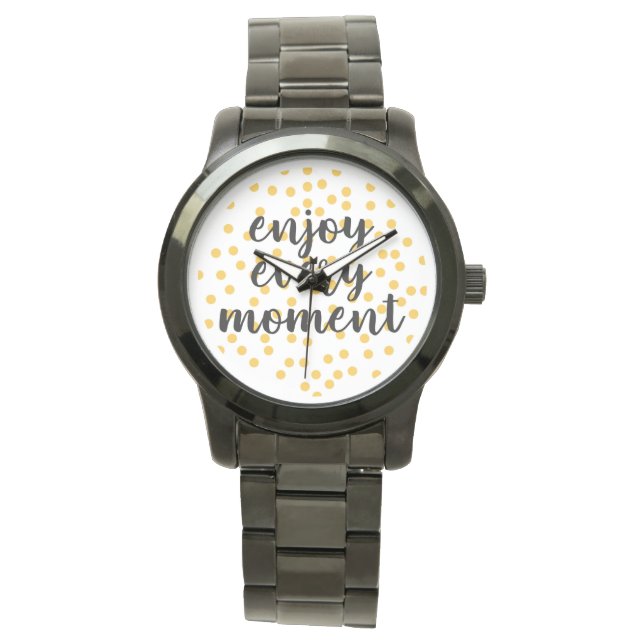 Reloj De Pulsera Agradable, feliz, inspirador "Disfruta cada moment (Anverso)