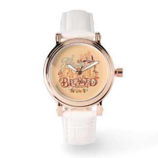 Reloj De Pulsera Agradecimiento agradecido bendecido Colorful rústi