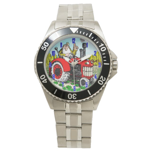RELOJ DE PULSERA AGRICULTOR EN TRACTOR WRIST WATCH (Anverso)