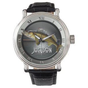 Reloj De Pulsera Agua de la Luna y Pike Walleye