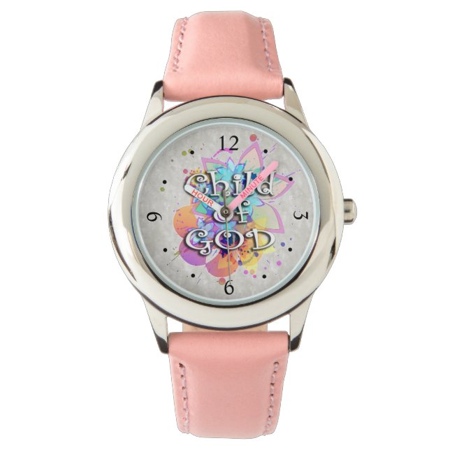 Reloj De Pulsera Agua del arcoiris del niño de Dios (Anverso)