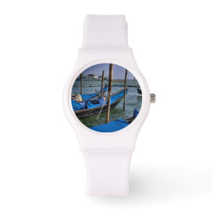 Reloj De Pulsera Agua del Gran Canal con botes de gondalo alineados