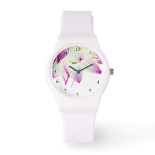 Reloj De Pulsera *~* Agua espiritual Lotus Flor Lily Blanco