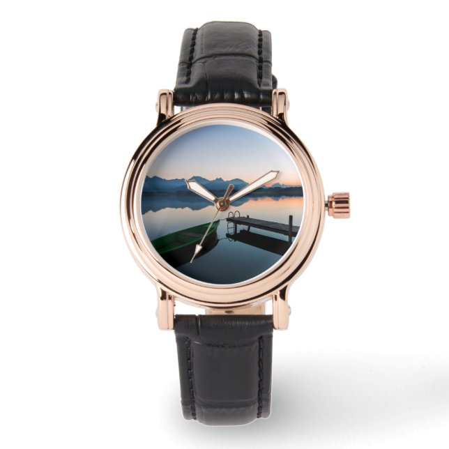 Reloj De Pulsera Agua | Lago Hopfen Alpes bávaros Alemania (Anverso)