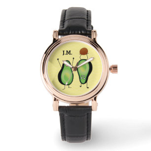 Reloj De Pulsera aguacate divertido aguafiestas de mano verde