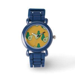 Reloj De Pulsera aguacate verde sobre el marrón