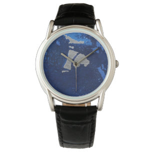 Reloj De Pulsera Aguas azules profundas, acento gris de trincheras 