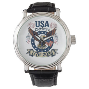 Reloj De Pulsera Águila Americana Patriótica 250 Años 1776-2026