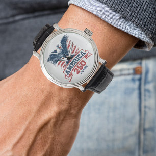 Reloj De Pulsera Águila Americana Patriótica diversión por el 250 a