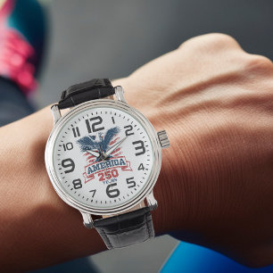 Reloj De Pulsera Águila Americana Patriótica Diversión por el 250 A