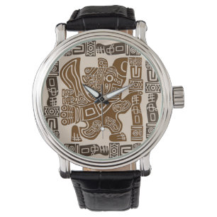 Reloj De Pulsera Águila azteca guerrera arte tribal antiguo