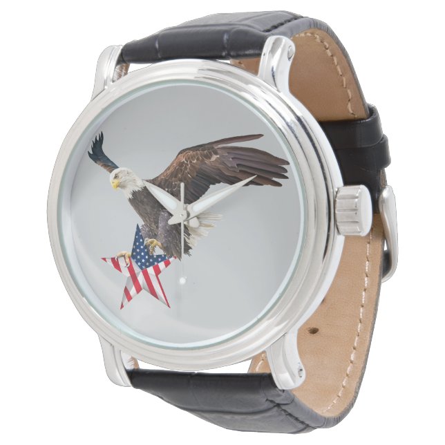 Reloj De Pulsera Águila calva bandera de EE. UU. (Angular)