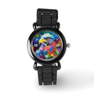 Reloj De Pulsera Águila calva de color arcoiris-654568