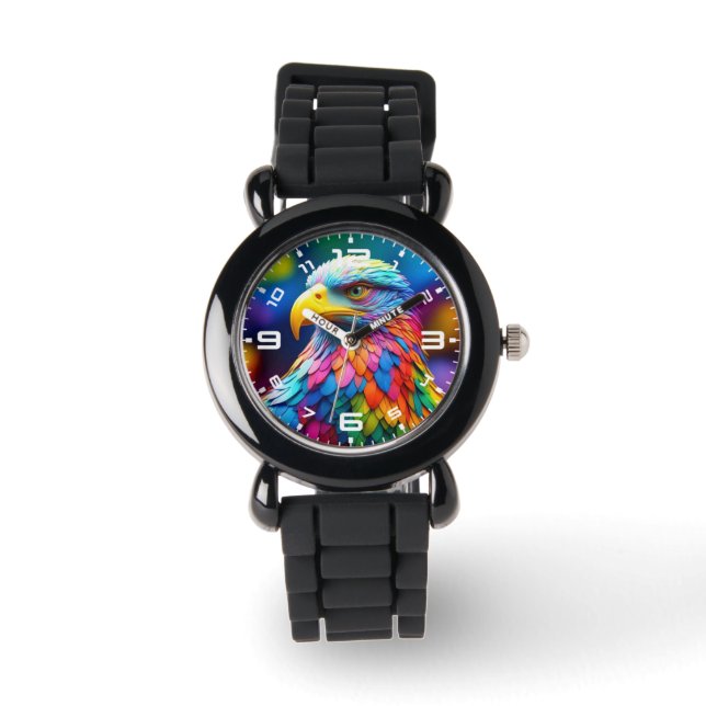 Reloj De Pulsera Águila calva de color arcoiris-654568 (Anverso)