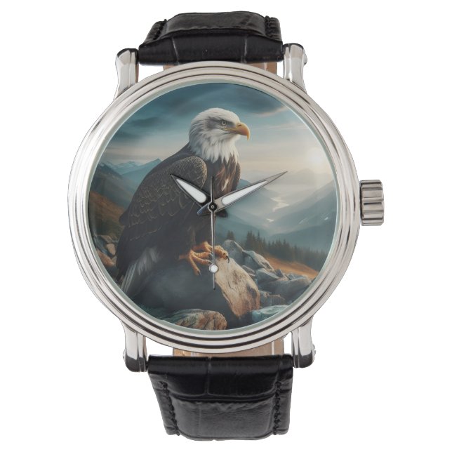 Reloj De Pulsera Águila encaramada en terreno rocoso (Anverso)